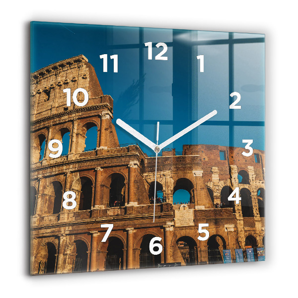 Ceas pătrat de perete din sticlă Colosseumul din Italia