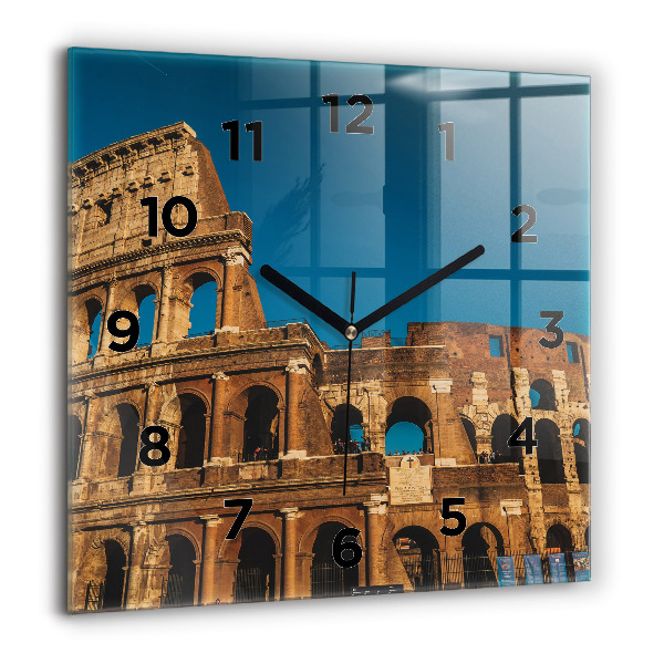 Ceas pătrat de perete din sticlă Colosseumul din Italia