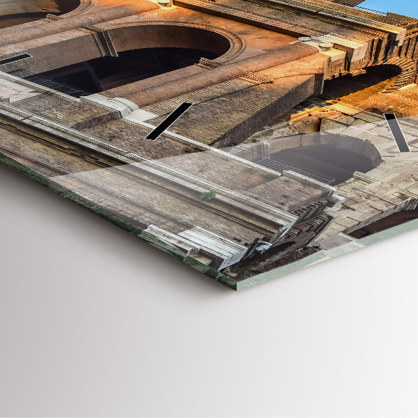 Ceas pătrat de perete din sticlă Colosseumul din Roma