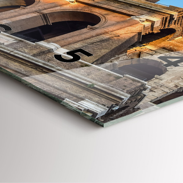 Ceas pătrat de perete din sticlă Colosseumul din Roma