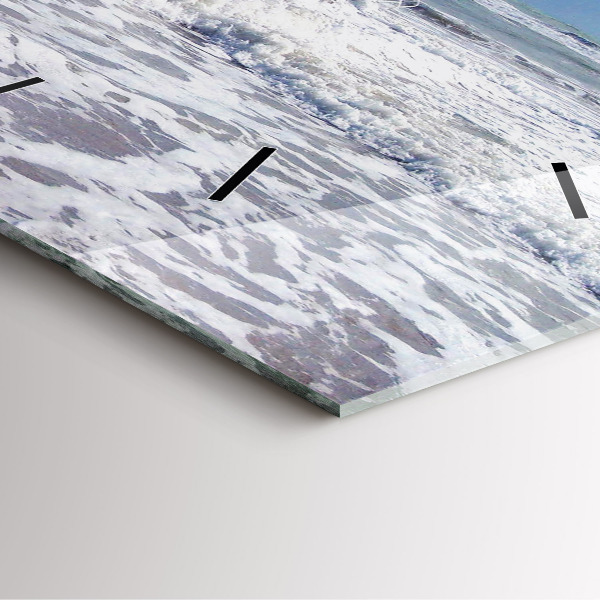 Ceas pătrat de perete din sticlă Nava cu apă scufundată