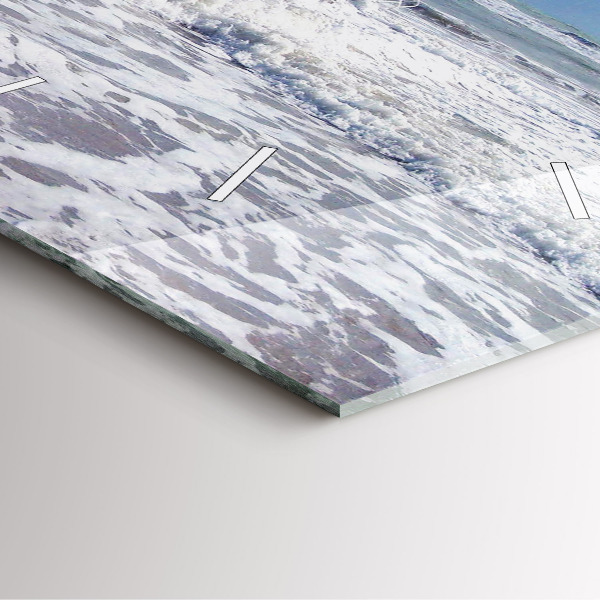 Ceas pătrat de perete din sticlă Nava cu apă scufundată