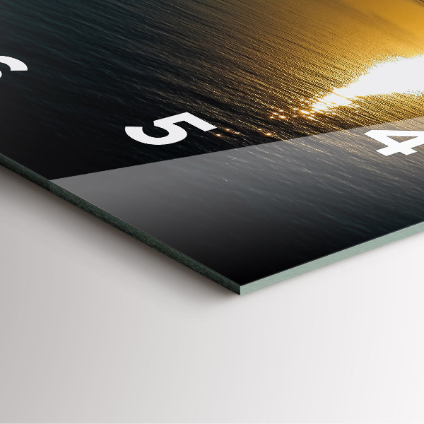 Ceas pătrat de perete din sticlă Peisaj de răsărit