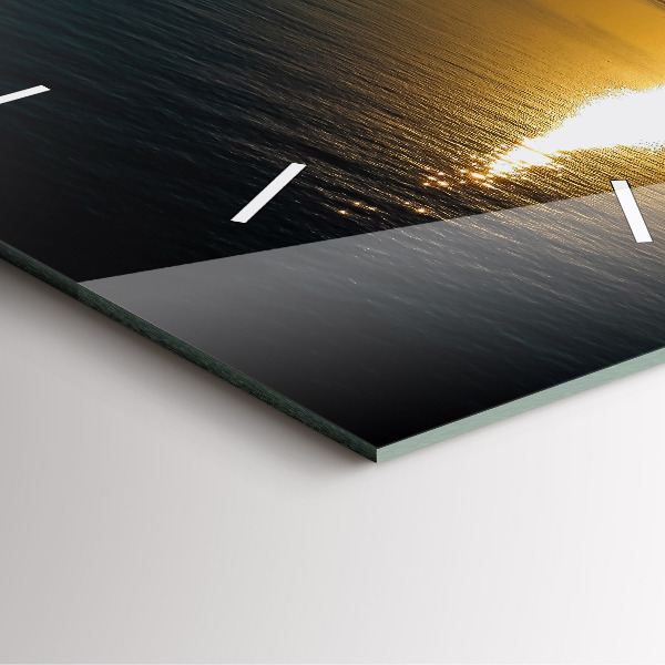 Ceas pătrat de perete din sticlă Peisaj de răsărit