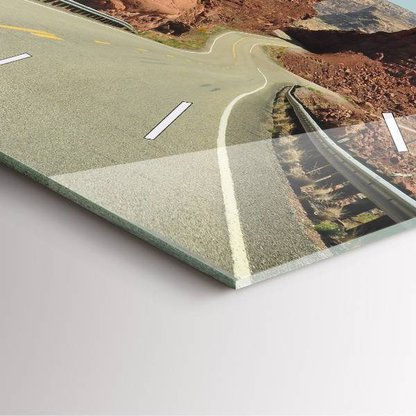 Ceas pătrat de perete din sticlă Route 66 în SUA