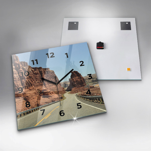 Ceas pătrat de perete din sticlă Route 66 în SUA