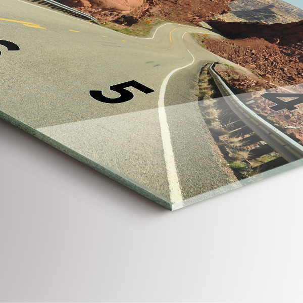Ceas pătrat de perete din sticlă Route 66 în SUA
