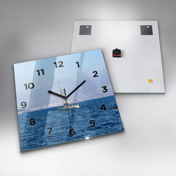 Ceas pătrat de perete din sticlă Yacht în Tenerife