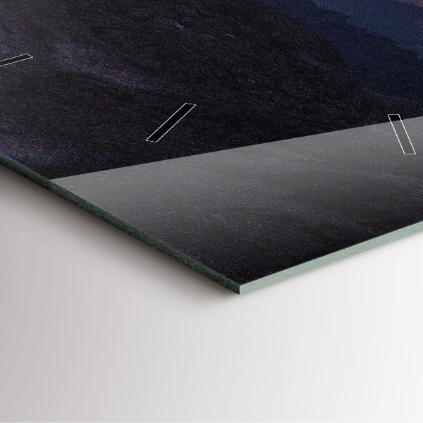 Ceas pătrat de perete din sticlă Munții la apus