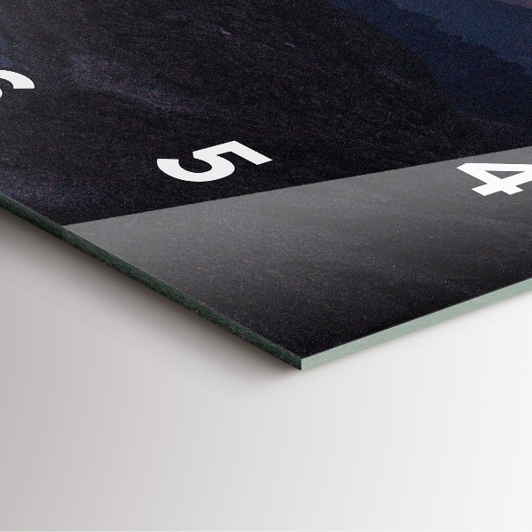 Ceas pătrat de perete din sticlă Munții la apus