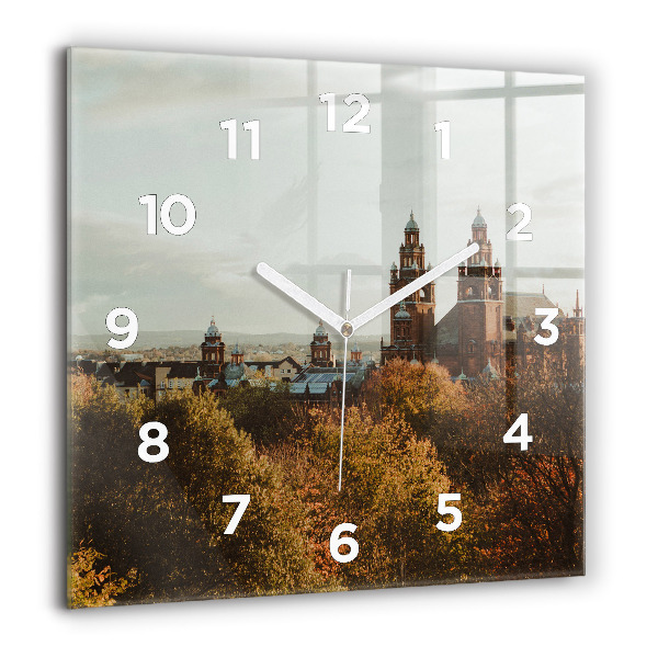 Ceas pătrat de perete din sticlă Galeria de Artă din Glasgow