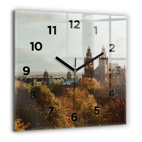 Ceas pătrat de perete din sticlă Galeria de Artă din Glasgow