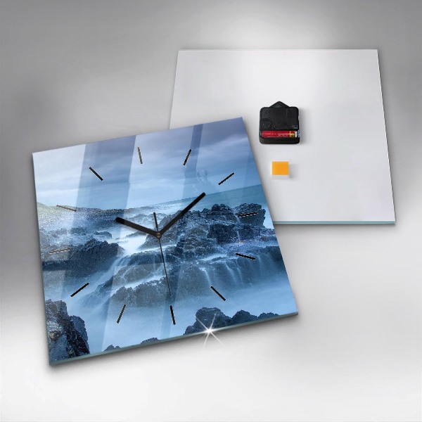 Ceas pătrat de perete din sticlă Far
