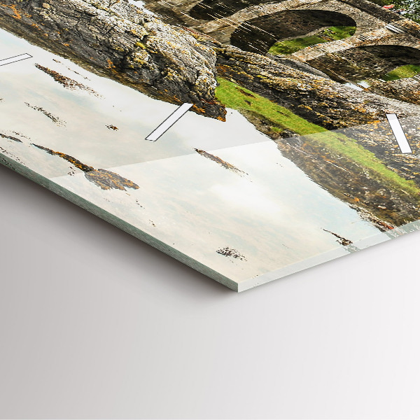 Ceas pătrat de perete din sticlă Castelul Eilean Donan, Scoția