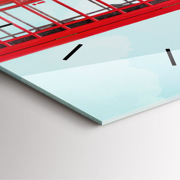 Ceas pătrat de perete din sticlă Telefon public