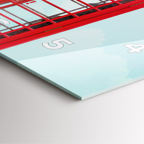 Ceas pătrat de perete din sticlă Telefon public