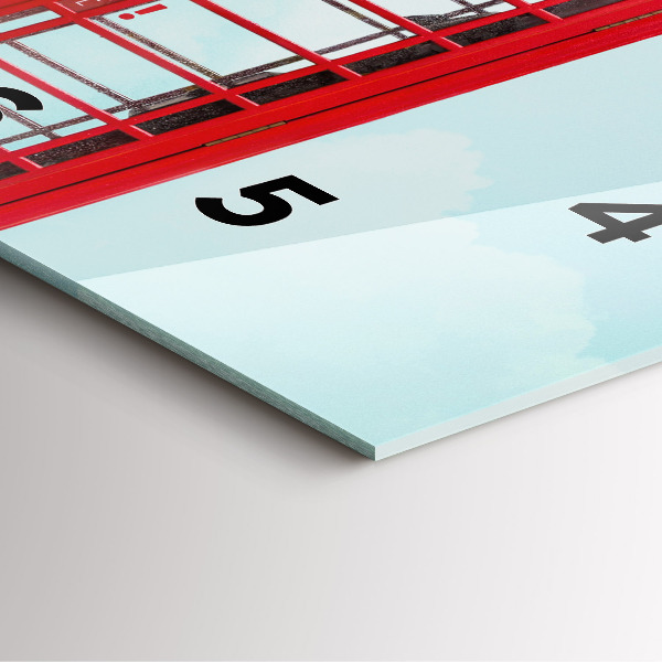 Ceas pătrat de perete din sticlă Telefon public