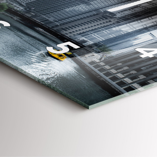 Ceas pătrat de perete din sticlă Panorama orasului