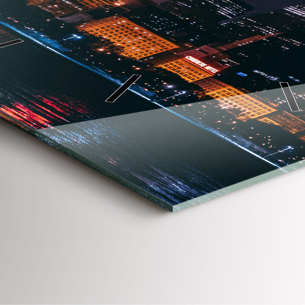 Ceas pătrat de perete din sticlă Peisajul urban din Chicago