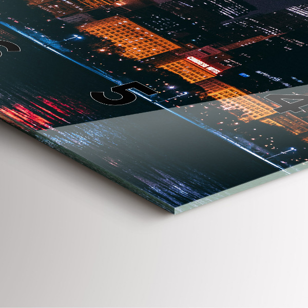 Ceas pătrat de perete din sticlă Peisajul urban din Chicago