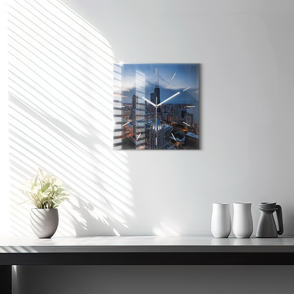 Ceas pătrat de perete din sticlă Fotografie din Chicago
