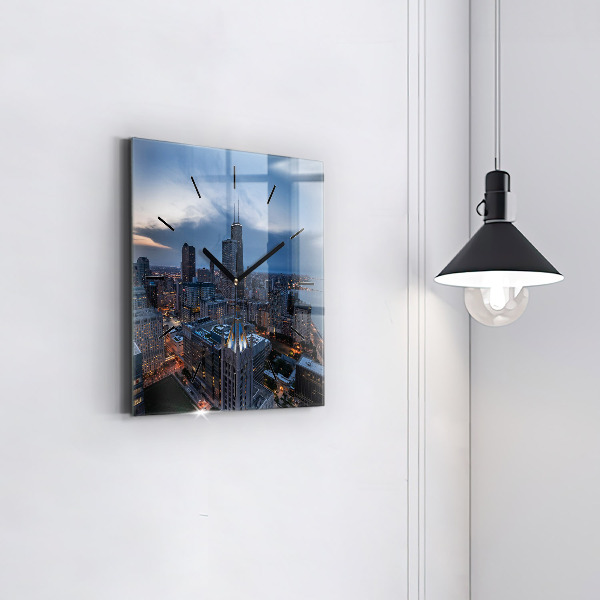Ceas pătrat de perete din sticlă Fotografie din Chicago