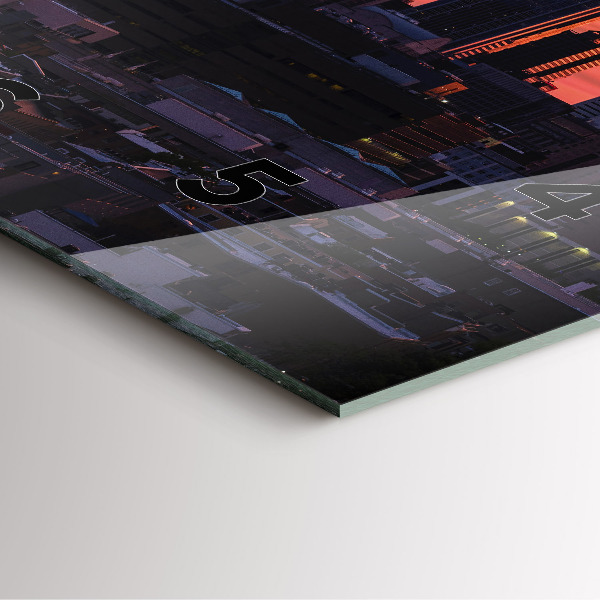 Ceas pătrat de perete din sticlă Orizontul orașului Philadelphia