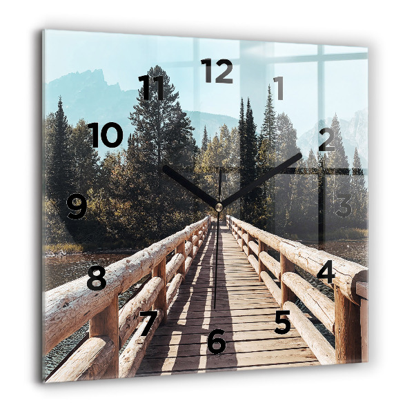 Ceas pătrat de perete din sticlă Munții din Yellowstone