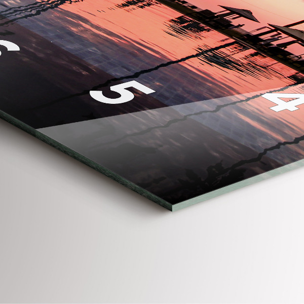 Ceas pătrat de perete din sticlă Palmieri din Hawaii