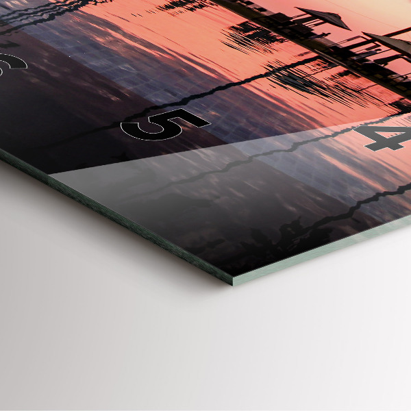 Ceas pătrat de perete din sticlă Palmieri din Hawaii