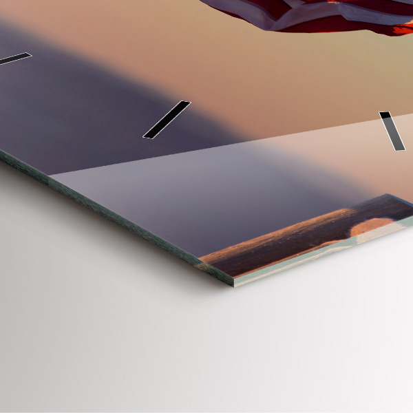 Ceas pătrat de perete din sticlă Steagul SUA care arborează