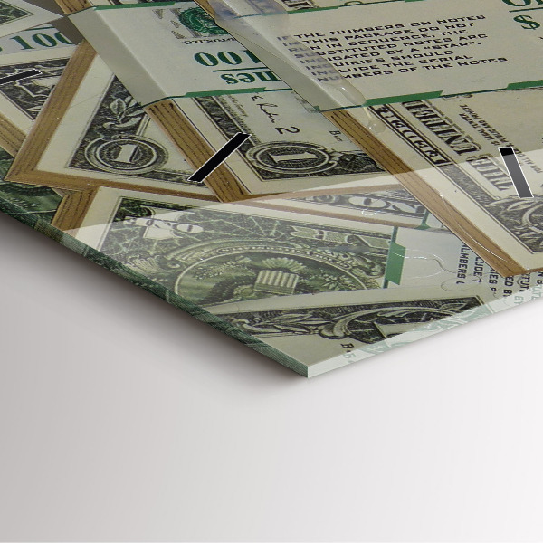 Ceas pătrat de perete din sticlă 1 dolar american