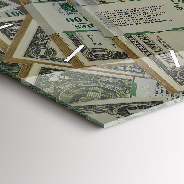 Ceas pătrat de perete din sticlă 1 dolar american