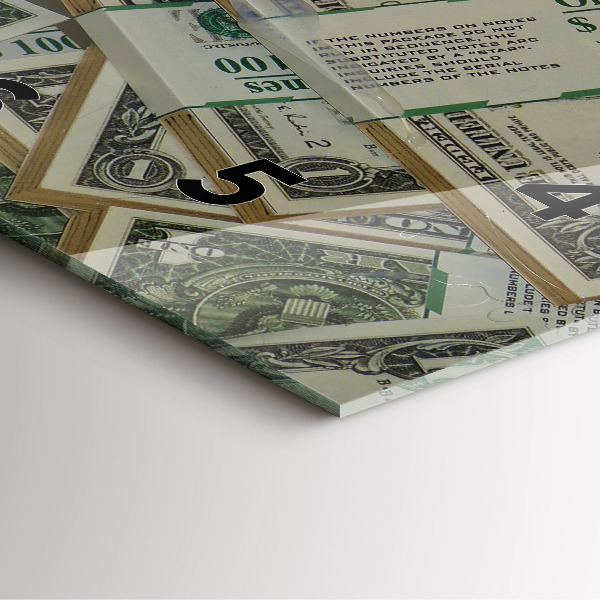 Ceas pătrat de perete din sticlă 1 dolar american