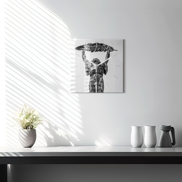 Ceas pătrat de perete din sticlă Statuia Libertății din Budapesta