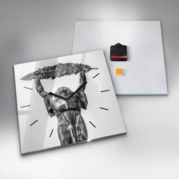 Ceas pătrat de perete din sticlă Statuia Libertății din Budapesta