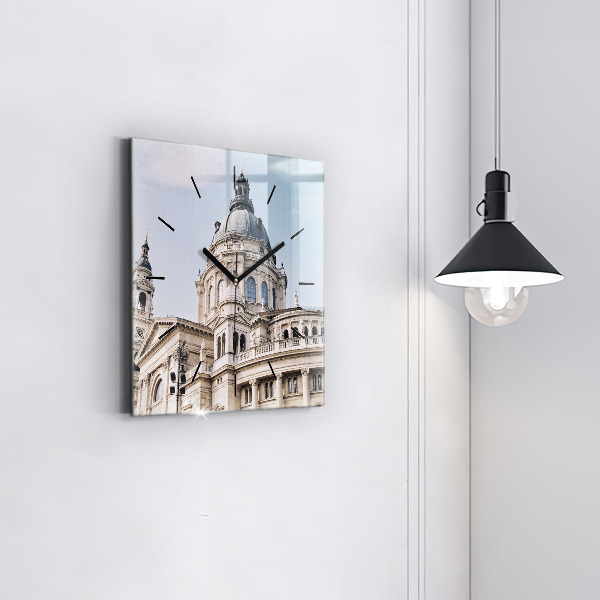 Ceas pătrat de perete din sticlă Sf. Bazilica Ştefan