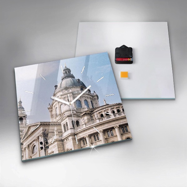 Ceas pătrat de perete din sticlă Sf. Bazilica Ştefan