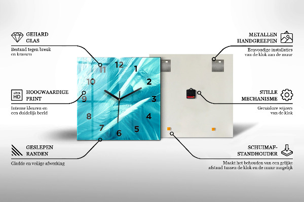 Ceas pătrat de perete din sticlă Statuia Maicii Domnului din Lyon
