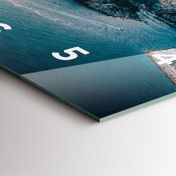 Ceas pătrat de perete din sticlă Insulă din Croația