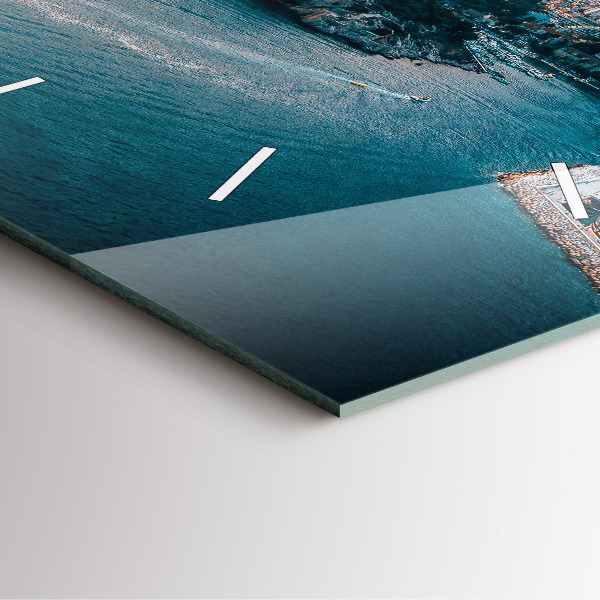 Ceas pătrat de perete din sticlă Insulă din Croația