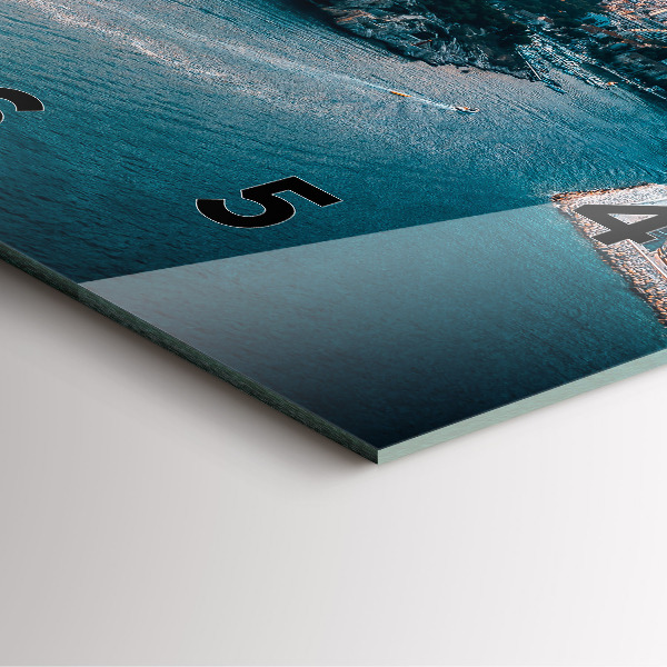 Ceas pătrat de perete din sticlă Insulă din Croația