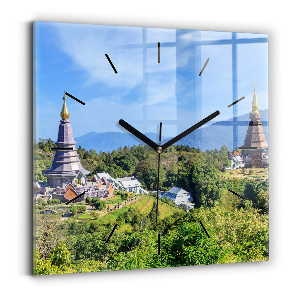 Ceas pătrat de perete din sticlă Parcul național Chiang Mai