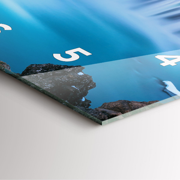 Ceas pătrat de perete din sticlă Cascada Godafoss Islanda