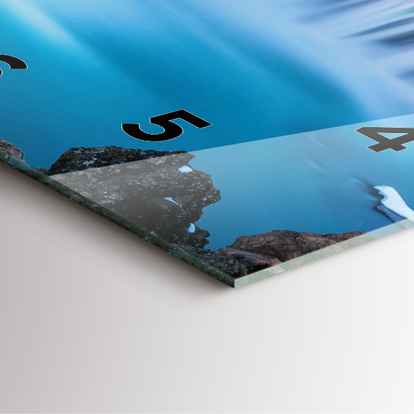 Ceas pătrat de perete din sticlă Cascada Godafoss Islanda