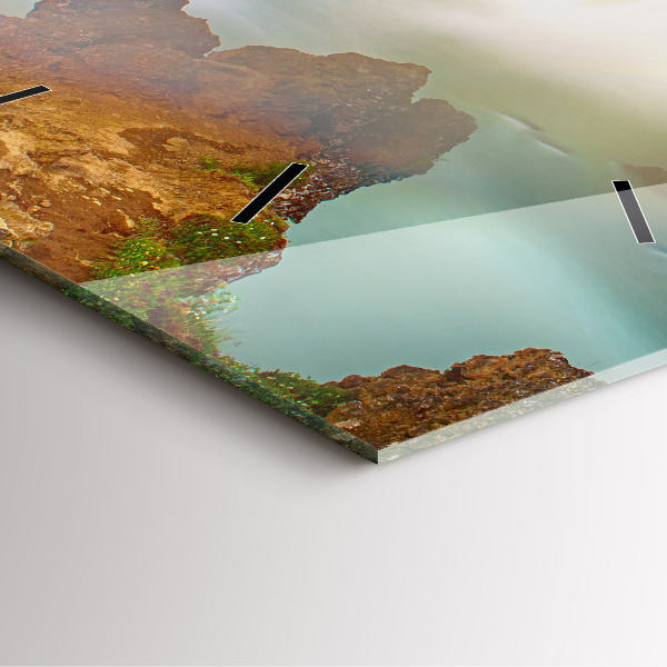 Ceas pătrat de perete din sticlă Godafoss în Islanda