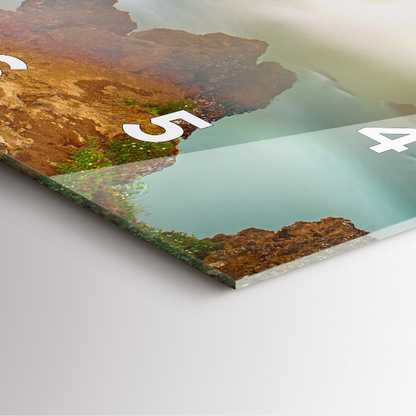 Ceas pătrat de perete din sticlă Godafoss în Islanda