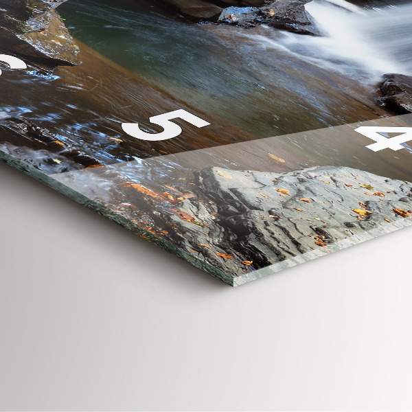 Ceas pătrat de perete din sticlă Cascada și stâncile Islandei
