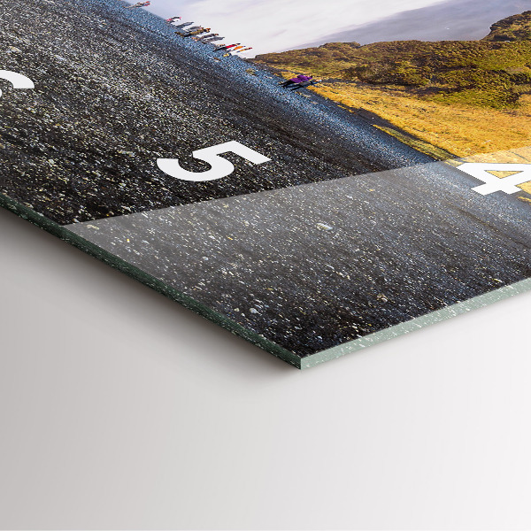 Ceas pătrat de perete din sticlă Cascada în Islanda