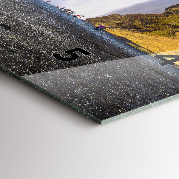 Ceas pătrat de perete din sticlă Cascada în Islanda